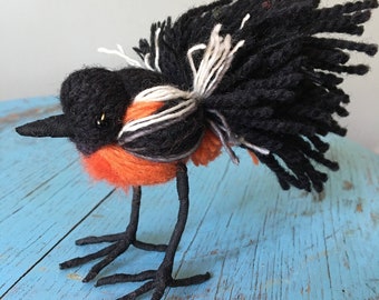 Oriole - Wool Bird Sculpture - Ornament - Made to Order