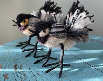 Chickadee - Wool Bird Sculpture - Ornament - Made to Order