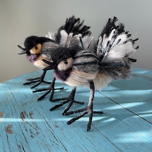 Chickadee - Wool Bird Sculpture - Ornament - Made to Order