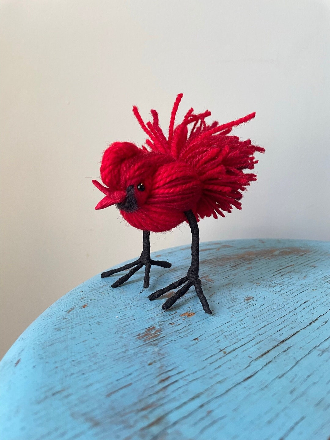 Cardinal Wool Bird Sculpture Ornament Made to Order Etsy