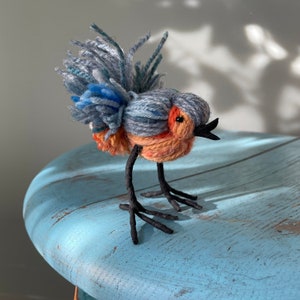 Bluebird Wool Bird Sculpture - Made to Order