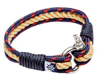 Shackle Nautical Rope  Bracelet ALDO beige navy classic red