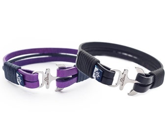 Cadeau pour les couples SET de deux bracelets en cuir Lui Son ensemble Amour Amitié Cadeau Cadeau d’anniversaire fait main Cadeau anniversaire unique Femmes Hommes