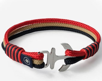 Nautical Trio Rope Bracelet - Anchor Bracelet unisex gift accessory for men women mothers day anniversary father birthday jewelry sailor