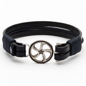 Racing Formula 1 Motorsport Navy Blue Leather Bracelet ROTON Handmade Gift Friendship Bracelet Jewelry Matching Couple Wristband Motorcycle