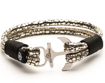 Exclusive Nappa Leather Anchor Bracelet LAKEN for HER custom gift handmade friendship bracelet jewelry christmas  lover jewellery valentines