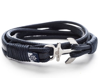 Marine cuir ancre Bracelet RAMON personnalisé couple femmes hommes bijoux Noël cadeau fête des pères fête des mères bijoux amitié wrap bracelet