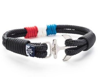 Anchor Nautical Rope Bracelet FRANCE Handcrafted Gift Unisex Couples Friendship Men Women Jewelry Father's Day Mother's Day France Day Paris