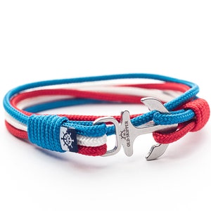 Anchor Nautical Rope Bracelet FRANCE blue white red jewelry unisex for him for her unique birthday gift mother father brother sister friends
