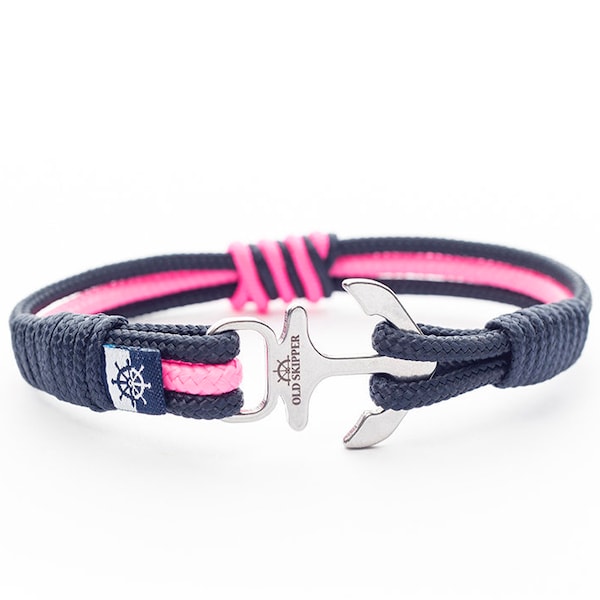 Anchor Shackle Nautical Rope Bracelet MEGARA pink navy blue for her gift girlfriend friendship birthday anniversary mother's day kids sister