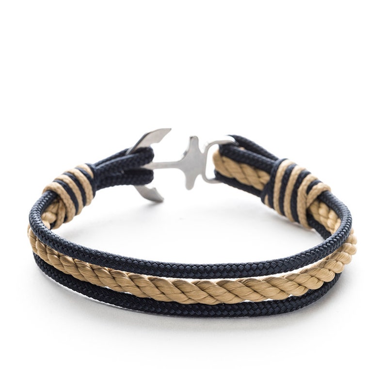 Anchor Shackle Nautical Rope Bracelet NAPA Navy Beige Couple Etsy