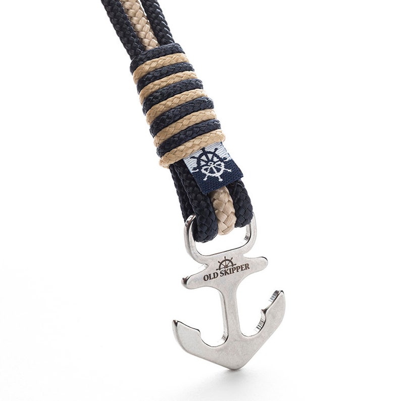 Anchor Shackle Nautical Rope Bracelet LOSSI Navy Beige Men Etsy