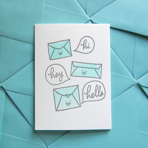 salut, hey, bonjour // letterpress carte de vœux imprimée