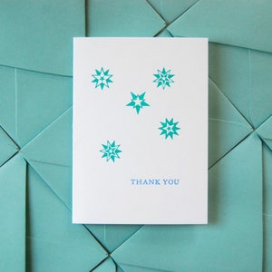 Thank You // Pack of 6 // letterpress printed greeting cards with envelopes image 3