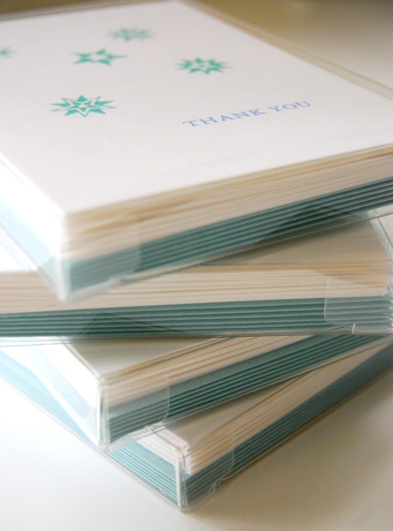 Thank You // Pack of 6 // letterpress printed greeting cards with envelopes image 1