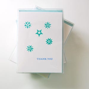 Thank You // Pack of 6 // letterpress printed greeting cards with envelopes image 2