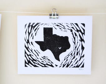 Texas // lettepress print