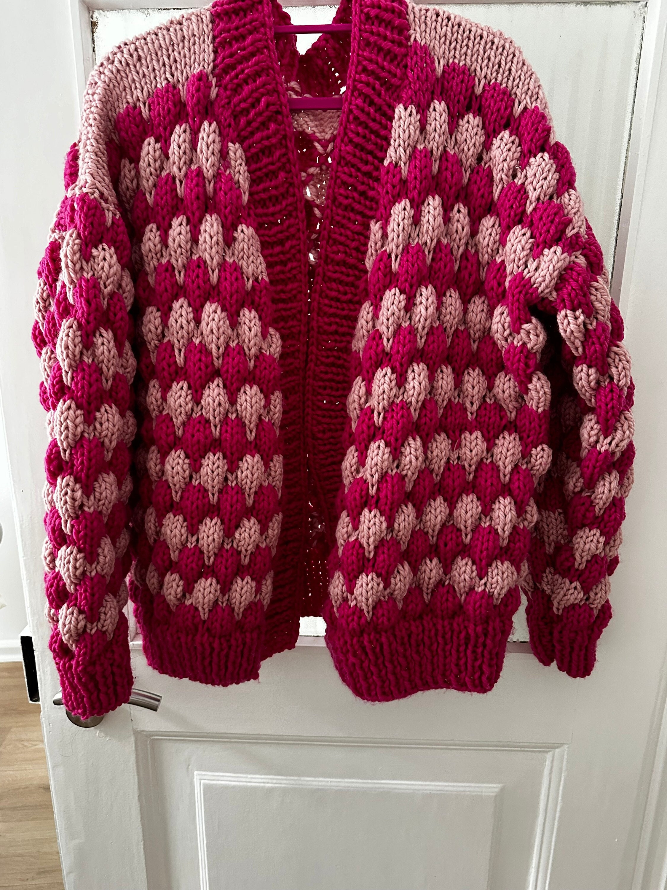 公式通販サイトセール Stitch Bubble Knit Chunky Handmade Cardigan 2 Oversized – カーディガン
