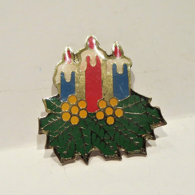 Enamel Christmas Candles Pin