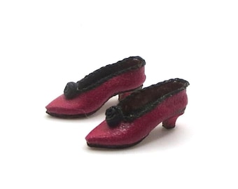 1:12 Scale Miniature Dollhouse Handmade Leather Shoes