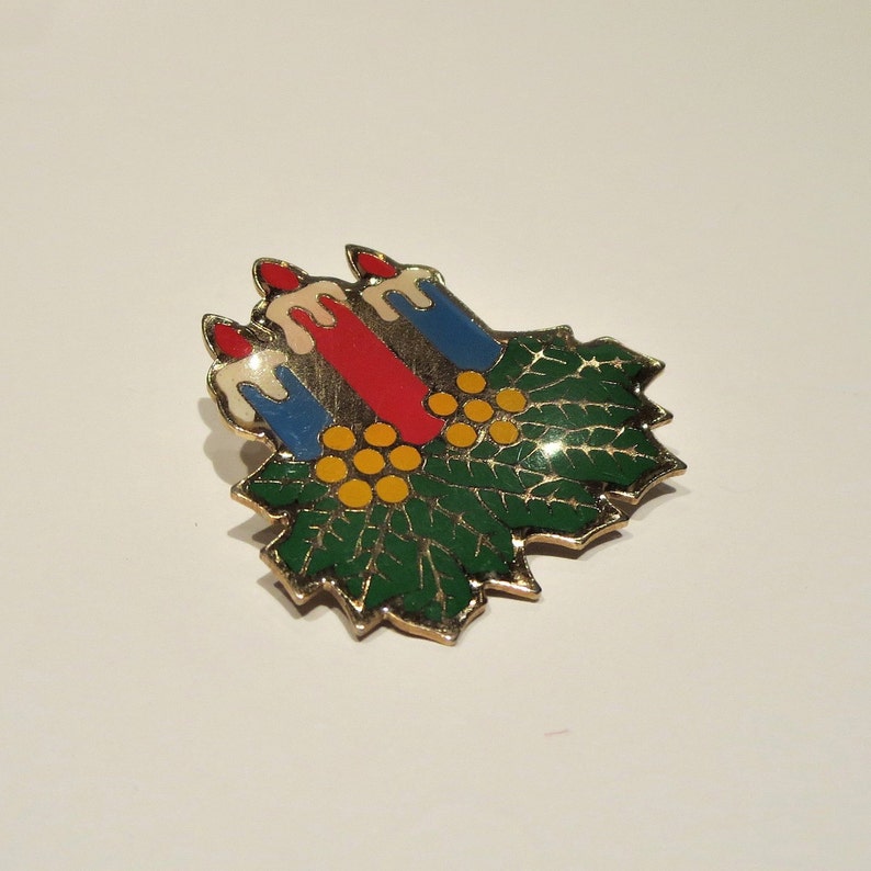 Enamel Christmas Candles Pin
