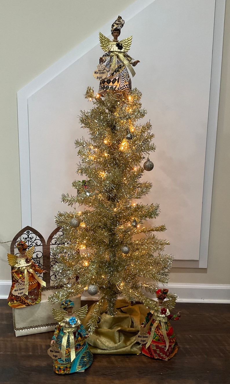 Small African American Angel Tree Topper Ethnic Christmas Etsy