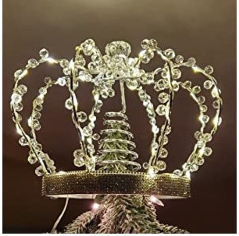 Jeweled Crown Christmas Tree Topper With LED Lighting Etsy