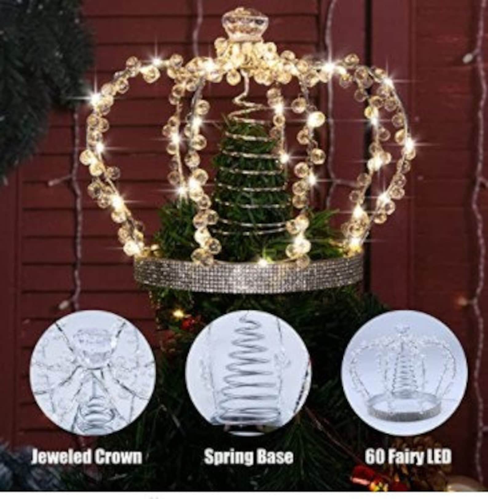 Jeweled Crown Christmas Tree Topper With LED Lighting Etsy