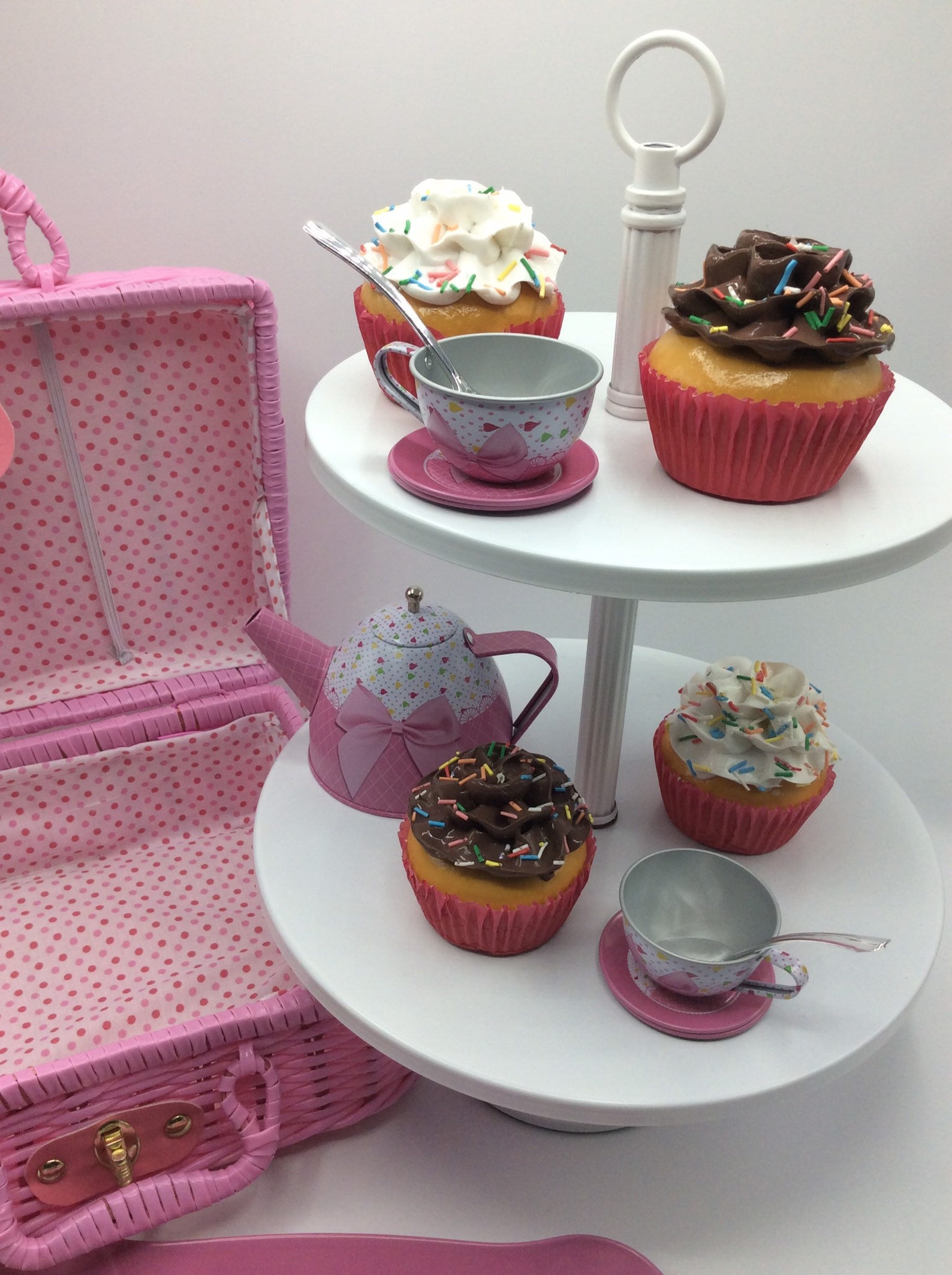 Children's 18 Piece Tea Set Wicker Carry Case Girls Tea Etsy