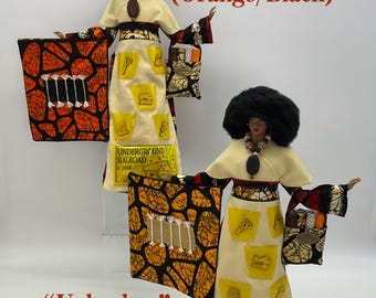 Quilt lady african american figurine holding mini small quilt - Unbroken
