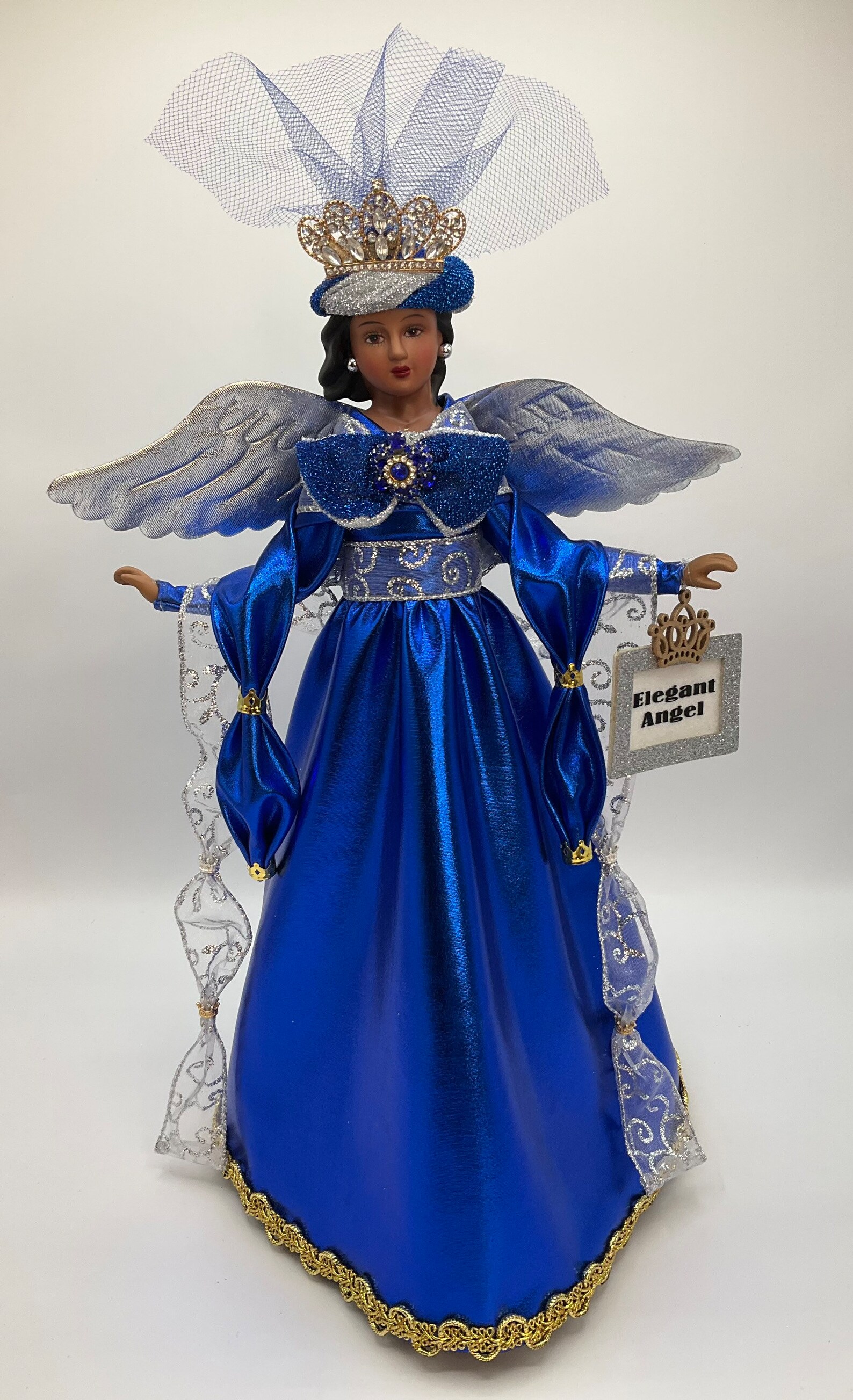 Elegant Angel Tree Topper, African American Angel Tree Topper, Gold ...