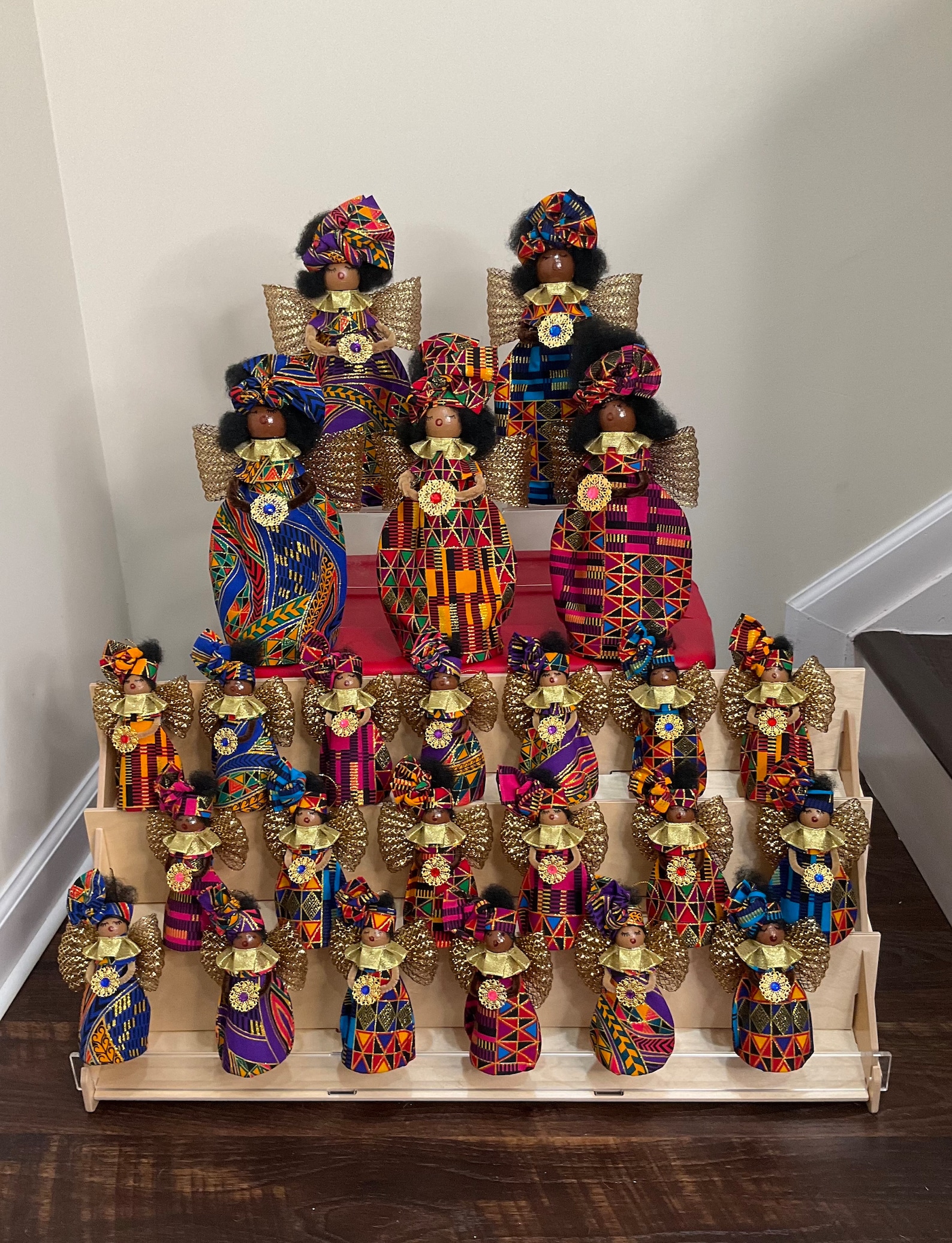 African American Christmas Tree Topper, Afrocentric Ornament, Holiday