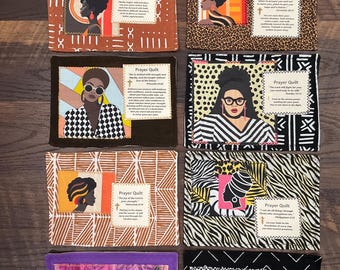 Set of 8 prayer quilt square, scripture, anxiety gift, christian encouragement gift, hand crafted , gift, spiritual gift, faith