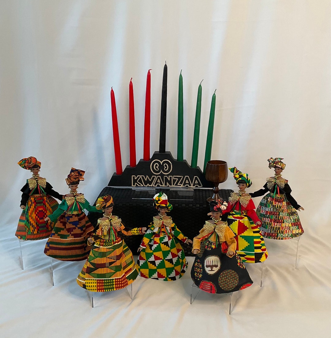Kwanzaa Set of Seven Figurines for Tabletop and Holiday Celebration