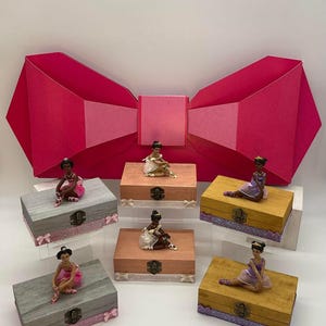 African american black ballerina jewelry keepsake trinket box