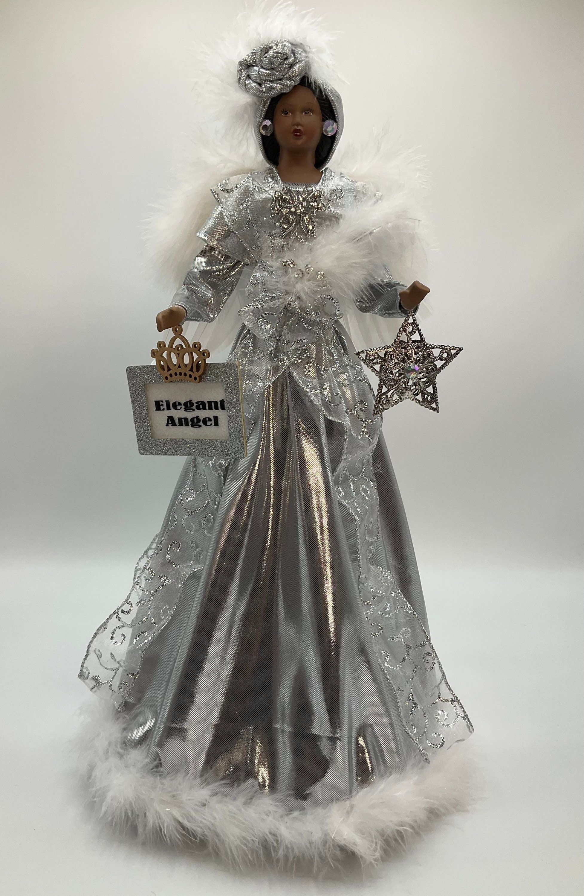 Elegant Queen Angel Hand Crafted Silver Christmas Tree and Home Decor