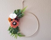Felt floral hoop felt hoop metal hoop