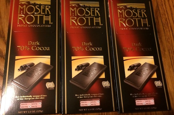 MOSER ROTH German Dark Chocolate Bars 70 Cocoa 3 packs Each 4.4