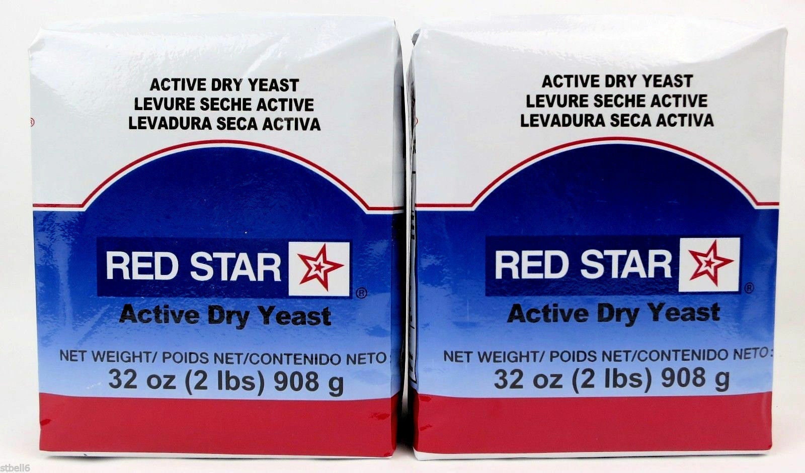 Red Star Active Dry Yeast Vacuum Pack Bread 2 PACKS TOTAL 4 LBS Fresh