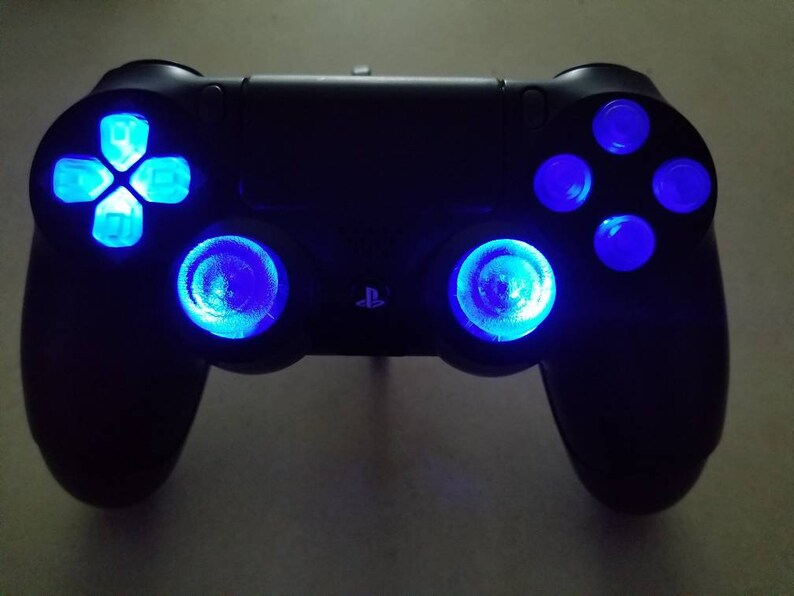 Playstation4 PS4 LED wireless techfire controller Blue lights | Etsy