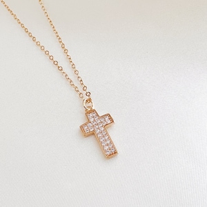 14K Gold Cross Necklace - Gold Cross Pendant - Small Cross Necklace - Tiny Cross Necklace - Dainty Cross Necklace - Dainty Cross Pendant