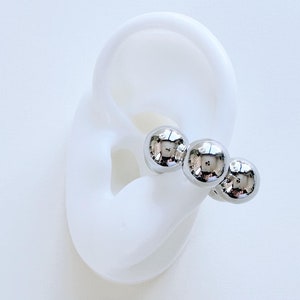 Silver Ear Cuff - No Piercing Earrings - Silver Cuff - Silver Earrings Cuff - Conch Ear Cuff - Fun Stackable Earring - Chunky Ear Cuff