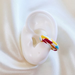 Polymer Clay Ear cuffs - No piercing needed - Colorful Ear Cuff - Conch Ear Cuff - Fun Ear Cuff Earrings - Chunky Ear Cuff - Cool Ear Cuff