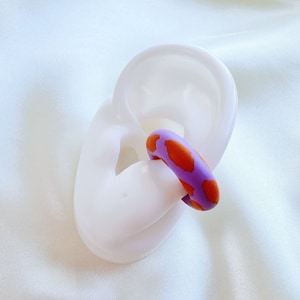 Polymer Clay Ear cuffs - No piercing needed - Colorful Ear Cuff - Conch Ear Cuff - Fun Ear Cuff Earrings - Chunky Ear Cuff - Cool Ear Cuff