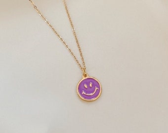 14K Gold Filled Happy Face Necklace - Smiley Necklace - Happy Face Pendant - Happy Face Emoji Pendant - Smiley Pendant - Trendy Necklace