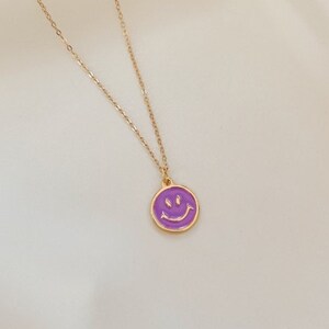 14K Gold Filled Happy Face Necklace - Smiley Necklace - Happy Face Pendant - Happy Face Emoji Pendant - Smiley Pendant - Trendy Necklace