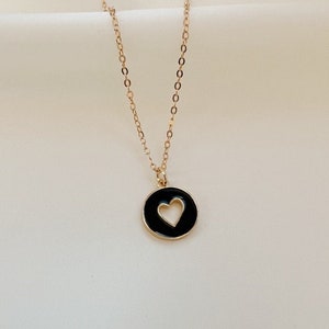 14K Gold Heart Necklace - Gold Heart Pendant - Dainty Heart Necklace - Dainty Heart Pendant - Heart Locket Necklace - Anniversary Gift