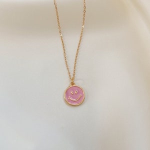 14K Gold Filled Happy Face Necklace - Smiley Necklace - Happy Face Pendant - Happy Face Emoji Pendant - Smiley Pendant - Trendy Necklace