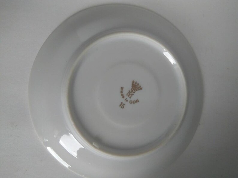 Set of two Porcelain coffee set cup and saucer GDR vintage porcelain coffe cup Antique tea set