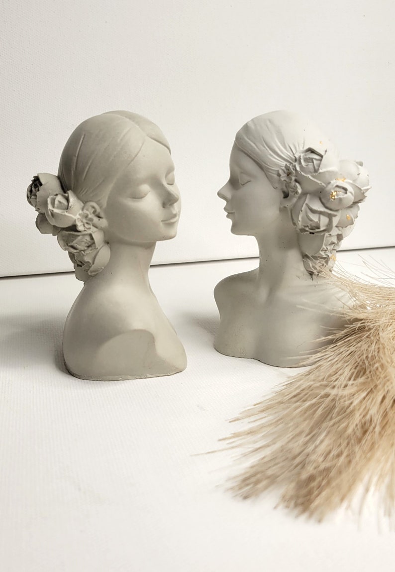 Statue Bust, Statue Decor, Bookshelf Decor, Woman Statue, Boho Decor